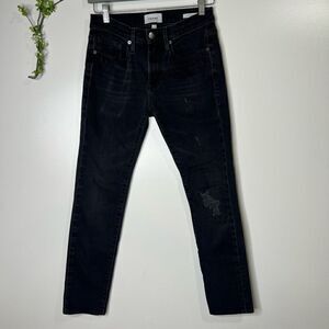 FRAME Denim L’Homme Skinny Black Jeans